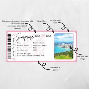 Boarding Pass Surprise, Boarding Card, Boarding Pass Template ...