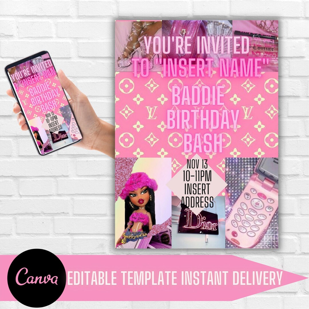 Editable Y2K 2000s Baddie Weekend Invitation Birthday Boujee - Etsy