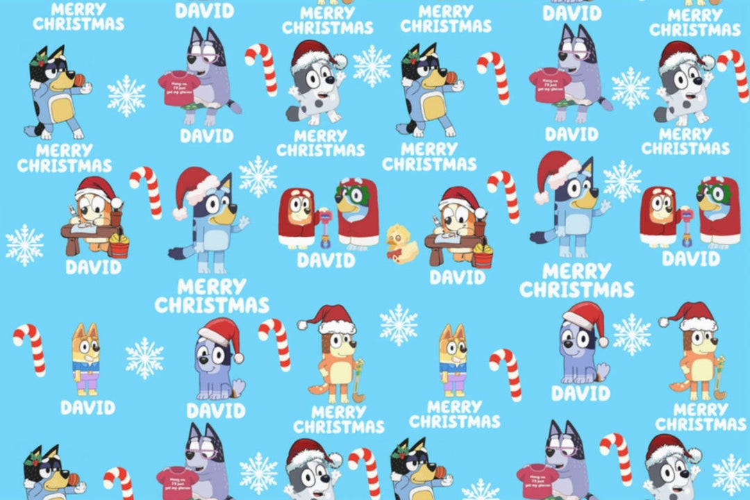 bluey-christmas-wrapping-paper-christmas-gift-wrap-bluey-etsy-canada