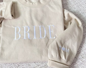 Personalized Bride Sweatshirt, Wedding Gift, Gift for Bride, New Wife Sweatshirt, Unique Bridal Shower Gift, Newlywed Honeymoon Present