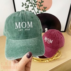 Embroidered Mom Hat Personalized Dad Cap Embroidery Logo Baseball Hat BacheloretteHats Custom Caps Sorority Hat Unisex Baseball Cap image 1