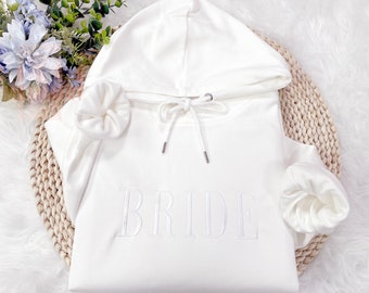 Personalized Gift For Bride, Bride Sweatshirt, Initial Heart Sleeve, Engagement Gift, Unique Bridal Shower Gift, Future Mrs Sweatshirt