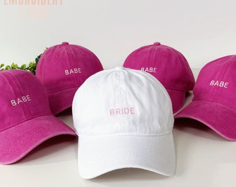 Custom Bride & Babe Embroidered Hat,Bride Baseball Hat,Bachelorette Baseball Caps , Bride to Be Cap,Bride Cap,Babe Hat