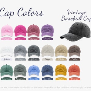 Personalised Vintage Cap Custom Embroidered Unisex Cotton Dad Hat with Personalized Text One Size Snapback Gift Cap for Him and Her image 6