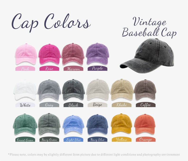 Personalised Vintage Cap Custom Embroidered Unisex Cotton Dad Hat with Personalized Text One Size Snapback Gift Cap for Him and Her image 6