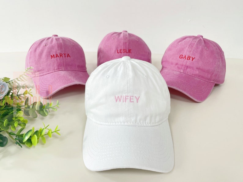 Sombrero bordado personalizado de novia y escuadrón, sombrero de béisbol de novia, gorras de béisbol de despedida de soltera, gorra de novia, gorra de novia, sombrero de bebé imagen 4