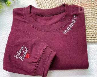 Embroidered Mama Sweatshirt, Personalized Gift for Mama, Personalized Sweatshirt, Trendy Crewnecks for Women,Mothers Day Gift for Mom