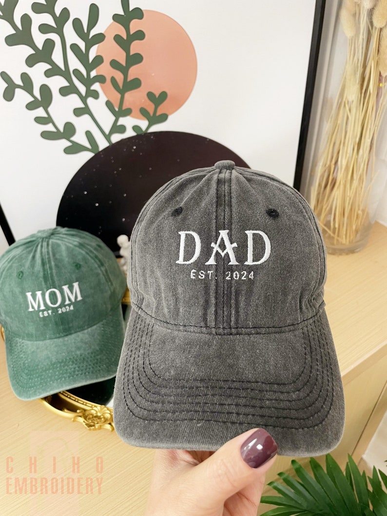 Embroidered Mom Hat Personalized Dad Cap Embroidery Logo Baseball Hat BacheloretteHats Custom Caps Sorority Hat Unisex Baseball Cap image 4