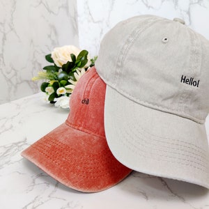 Casquette vintage personnalisée Chapeau de papa en coton unisexe brodé personnalisé avec texte personnalisé Casquette cadeau Snapback taille unique pour lui et elle image 4