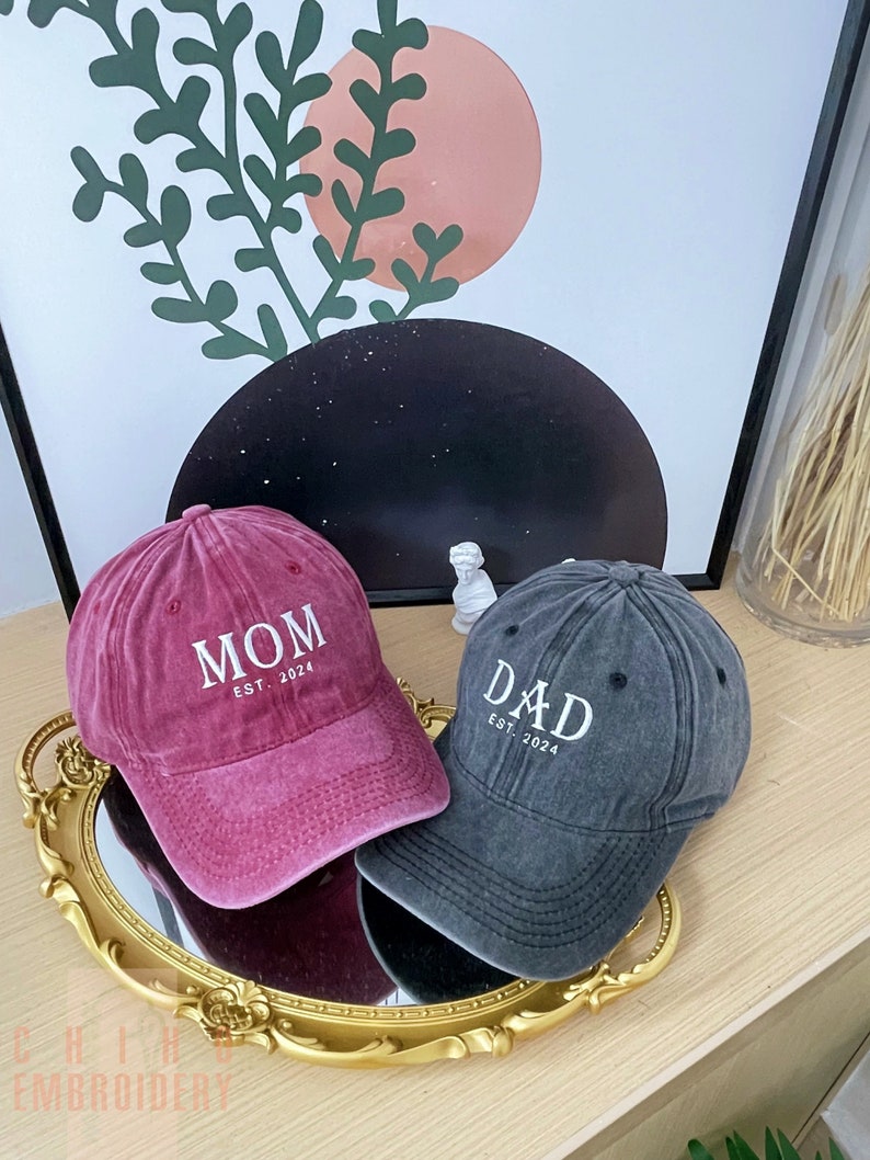 Embroidered Mom Hat Personalized Dad Cap Embroidery Logo Baseball Hat BacheloretteHats Custom Caps Sorority Hat Unisex Baseball Cap image 9