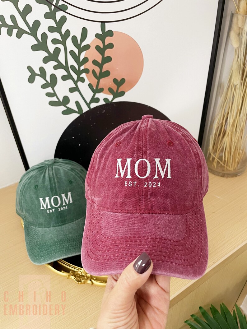 Bestickte Mom Hat personalisierte Dad Cap Stickerei Logo Baseballmütze BacheloretteHats Benutzerdefinierte Caps Sorority Hut Unisex Baseballkappe Bild 3