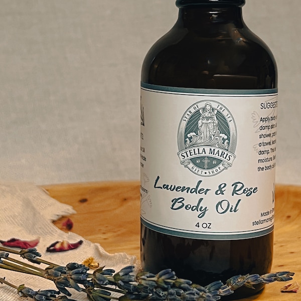 Lavender Rose Body Oil - Organic Ingredients - Whole Plants