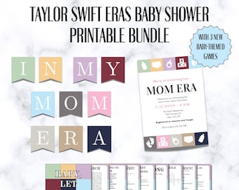 TS Eras ベビーシャワー招待状＆ゲームセット（デジタルダウンロード）