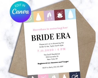 Invitación para despedida de soltera de TS Eras: Bride Era (Descarga digital)