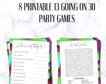 13 Going On 30 Party Games: Printable Birthday Games (PDF)