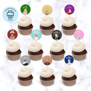 TS Printable Cupcake Toppers, Printable Cupcake Toppers, TS Printable, TS Birthday, 22nd Birthday, Eras Party, Eras Birthday