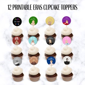 TS Printable Eras Cupcake Toppers, Printable Cupcake Toppers, Taylor Printable, TSwift Birthday, 22nd Birthday, Eras Party