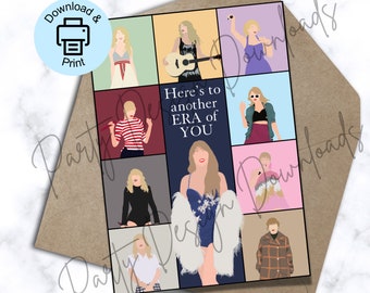 TS Printable Birthday Card, TS Birthday Card, TS Bday Card, Printable Birthday Card, Eras Birthday Card, Birthday Era