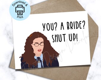 Princess Diaries Bridal Shower Card: Funny Wedding Card (PDF)
