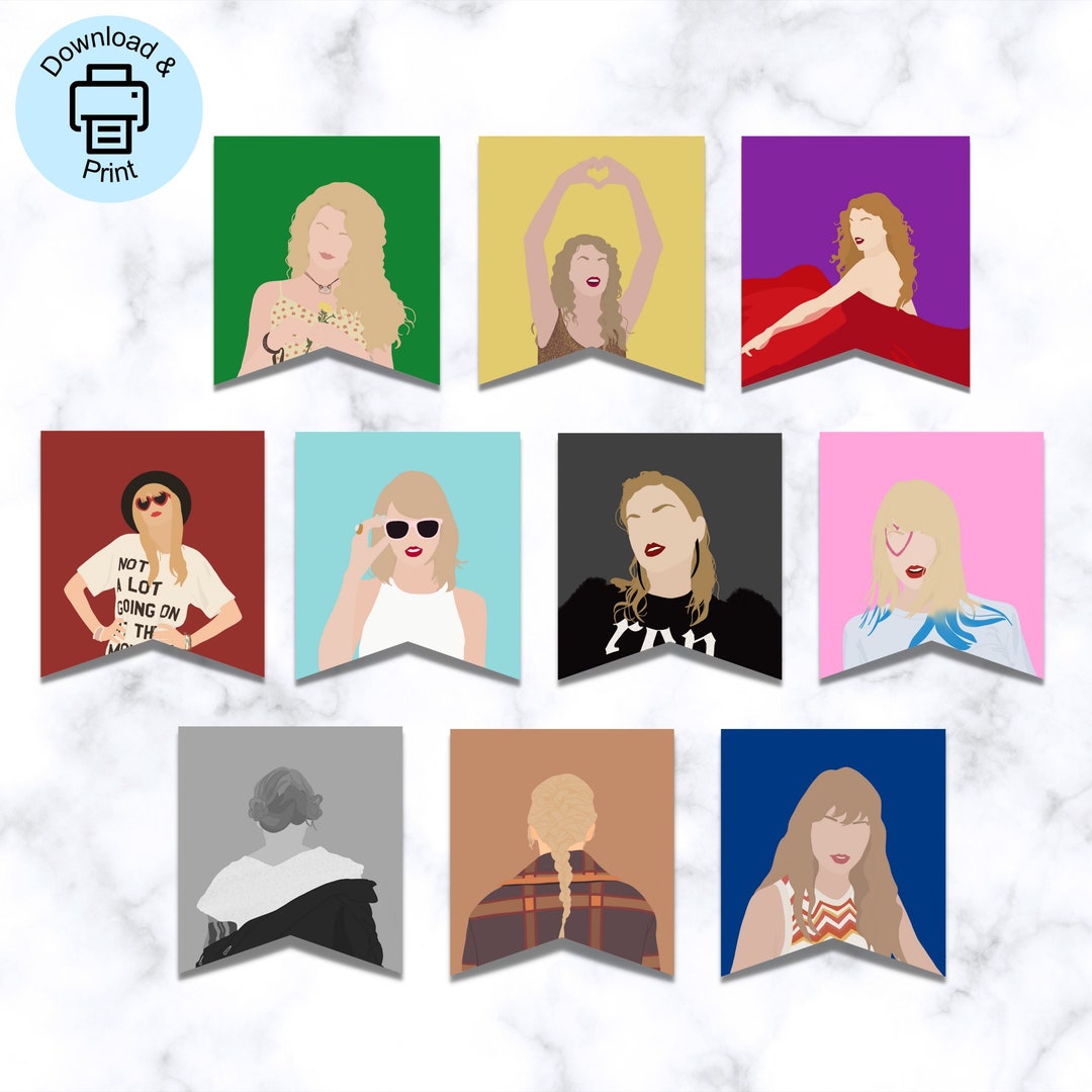 Taylor Swift Printable Party Banner, Taylor Swift Printable, Tswift Birthday, 22nd Birthday ...