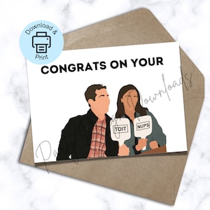 Cartão de casamento imprimível Brooklyn Nine Nine, cartão de casamento B99, cartão de casamento Toit Nups, cartão de casamento imprimível, cartão de casamento engraçado