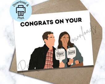 Brooklyn Nine Nine Wedding Card: Funny Toit Nups Design (Printable PDF)