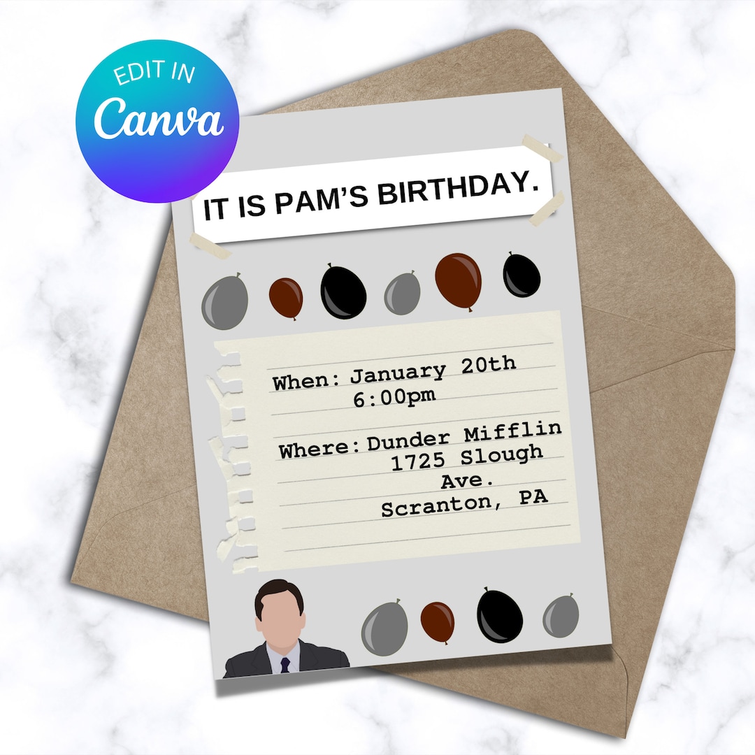 The Office Birthday Invitation the Office Party Printable Etsy