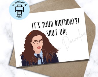 Princess Diaries Birthday Card, Mia Thermopolis Card, Printable Birthday Card, Funny Birthday Card, Shut Up