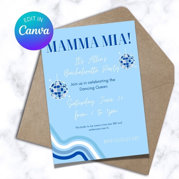 Mamma Mia Bachelorette Party Invitation (Printable Invitation)