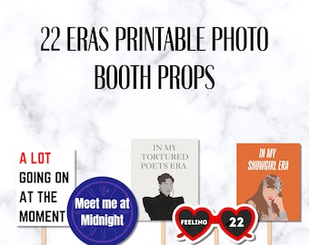 TS Eras Party Photo Booth Props, Printable Birthday Decorations (PDF)