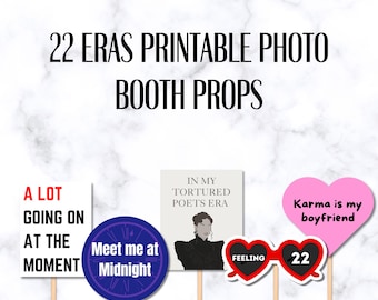 TS Printable Photo Booth Props, Eras Party Photo Booth Printable, TS Birthday, 22nd Birthday, Eras Party, Printable Photo Booth