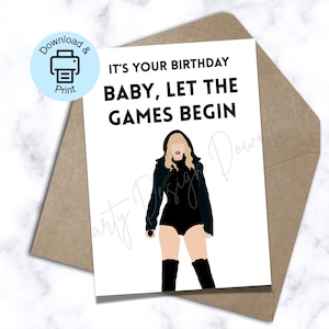 TS Printable Birthday Card, TS Birthday Card, TS Card, Printable Birthday Cards, Rep Card, Let the Games Begin