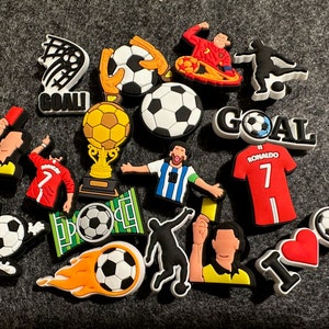 Soccer theme shoe charms