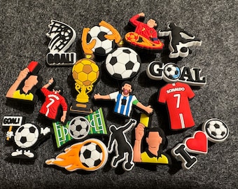 Soccer theme shoe charms