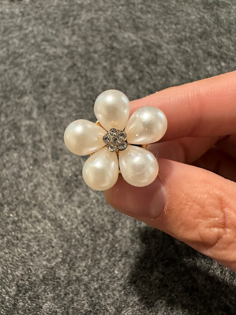 Pearl Flower Diamond Croc Charms: Bling Shoe Decoration bild 2