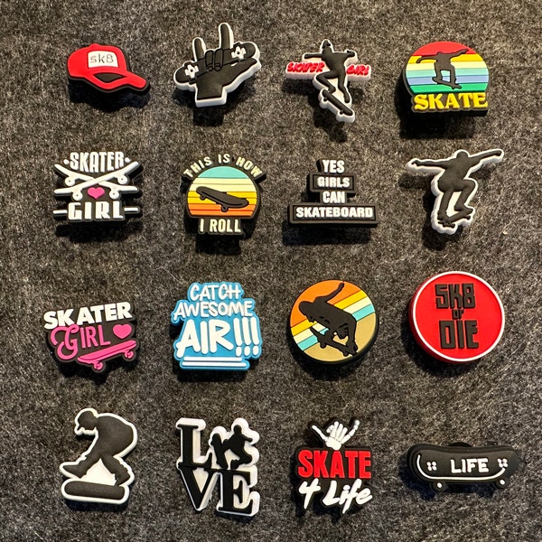 Skate Skateboard Skater shoe charms