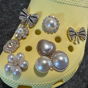 Pearl Flower Diamond Croc Charms: Bling Shoe Decoration bild 9