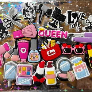 Cosmetics make-ups hairstyle hair cut salon shoe charms