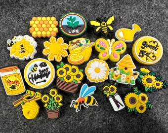5-10pcs Yellow Croc Charms for Women Honey Bee Sunflower Summer Shoe Charms  for Croc Accessories for Girls Classic Clog Hot Sale - AliExpress
