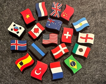 Country Flag Shoe Charms: Waterproof PVC Shoe Decoration