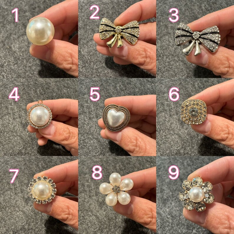 Pearl Flower Diamond Croc Charms: Bling Shoe Decoration bild 3