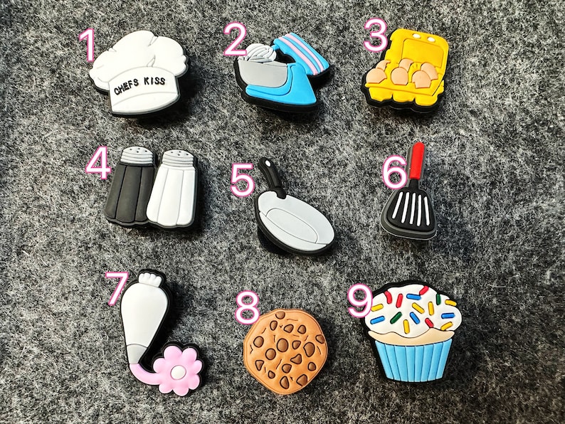 Chef Theme Shoe Charms: Baking & Cooking PVC Charms - Etsy