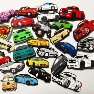 Cars race cars pick up trucks minivans and more shoe charms