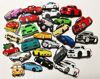 Cars race cars pick up trucks minivans and more shoe charms