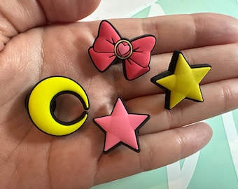 Moon Star and bow shoe charms
