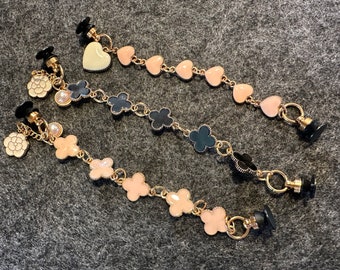 Croc Shoe Chain Charms: Clover, Heart, Pearl DIY Decoration