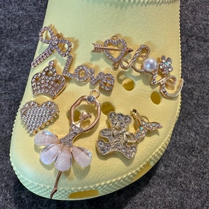 Metal GEM gold/rose gold Theme Croc Shoes Valentine&#39;s Day Gift