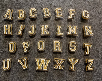 Shining Bling Design Gold and White Kids Alphabet Letter Shoe Charms Best Quality JuliesDecalDesign