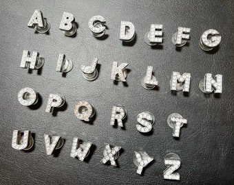 Bling Bling Silver Metal Design Alphabet Letter Shoe Charms Best Quality