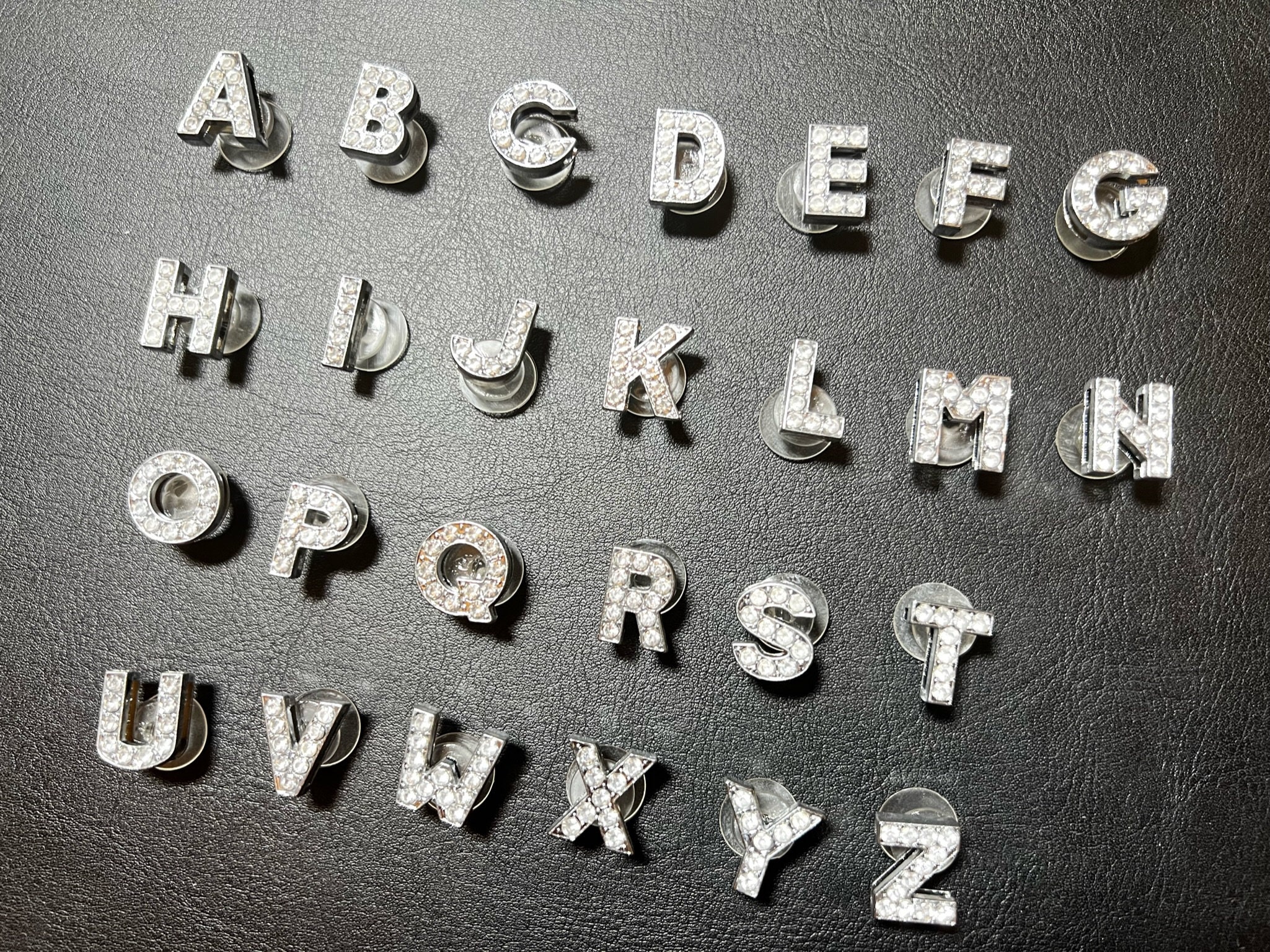 Bling Silver Alphabet Shoe Charm: DIY Croc Decoration